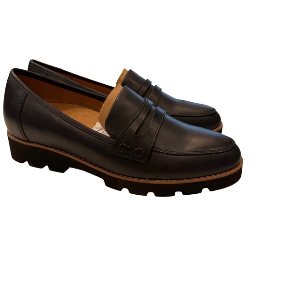 Vionic Women's Cheryl II Leather Loafers Navy Sz Chunky Lug Sole Sz 9.5 NIB - Picture 2 of 14